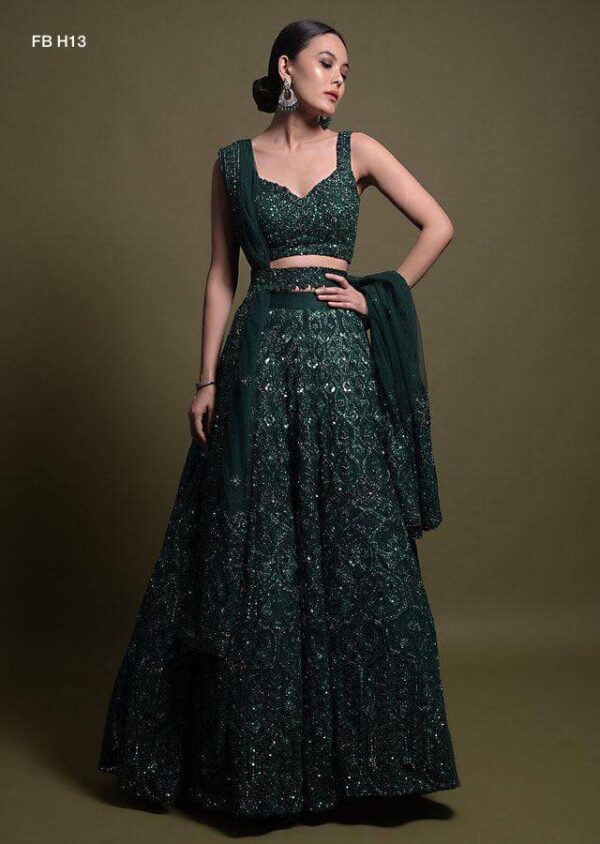 Green Lehenga - Image 3